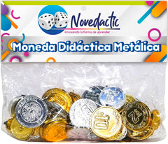 Material Didáctico Monedas de Plástico c/62 Brillantes Novedactic® MN002N [Bolsa] 7506287319574