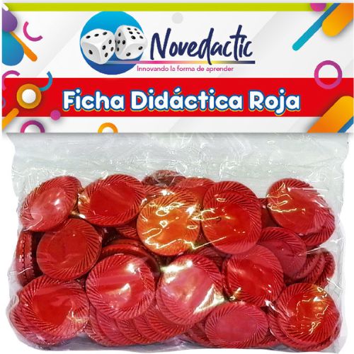 Fichas de Plástico c/95 Rojo Ø 25mm Novedactic® FD001N-RJ Bolsa 7506287319543 01
