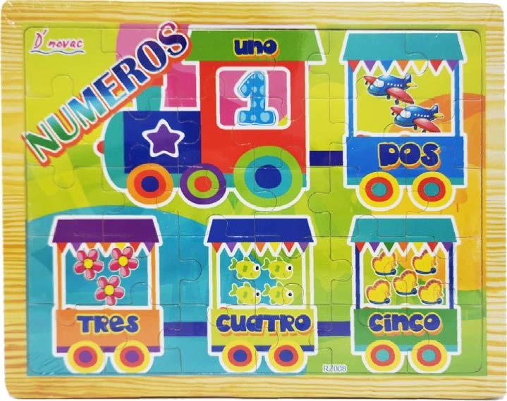 Rompecabezas de Madera Numeros 1-5 30 piezas 17.8×22cm Novedactic® RZ008Z Pieza 7506287314081 01