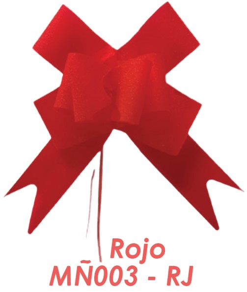 Moño Automático Metálico Media Rojo 28mm×45cm D'Regalo® MÑ004-RJ [Pieza]