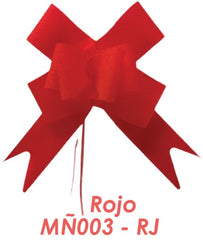 Moño Automático Metálico Media Rojo 28mm×45cm D'Regalo® MÑ004-RJ [Pieza]
