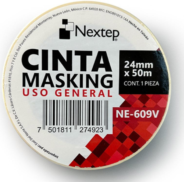 Cinta Adhesiva Masking Crema 24mm×50m Nextep® NE-609V Pieza 7501811274923 01