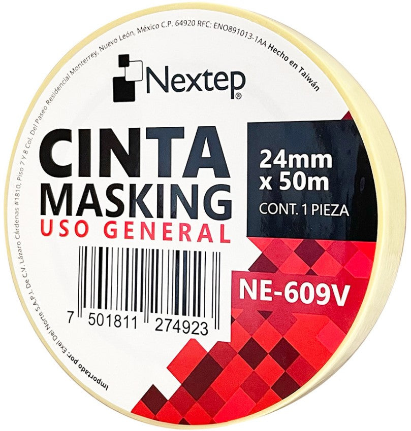 Cinta Adhesiva Masking Crema 24mm×50m Nextep® NE-609V Pieza 7501811274923 03