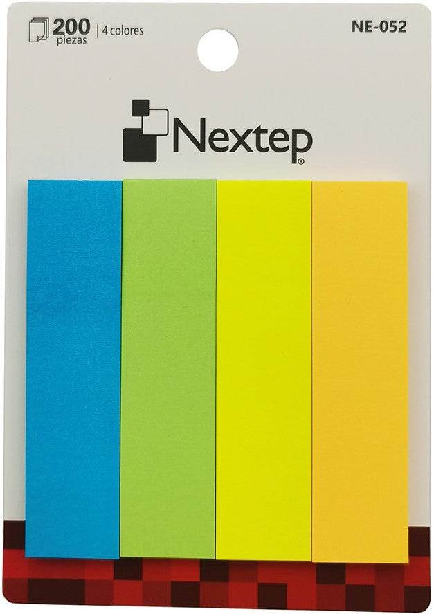 Notas Adhesivas (bandera) 4 Bloc.c/50hjs 200hj Colores Neón(4) ¾×3" Nextep® NE-052 [Paquete] 7501811275180