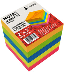 Notas Adhesivas 5 colores c/100h c/u 500hj Cubo Neón 2×2" Nextep® NE-056 [Pieza] 7501811274459