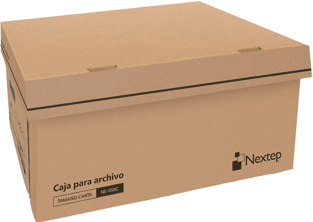 Caja Archivo de Cartón 48×30½×24.2cmTapa Integra Kraft Carta Nextep® NE-058C [Pieza] 7501811275555