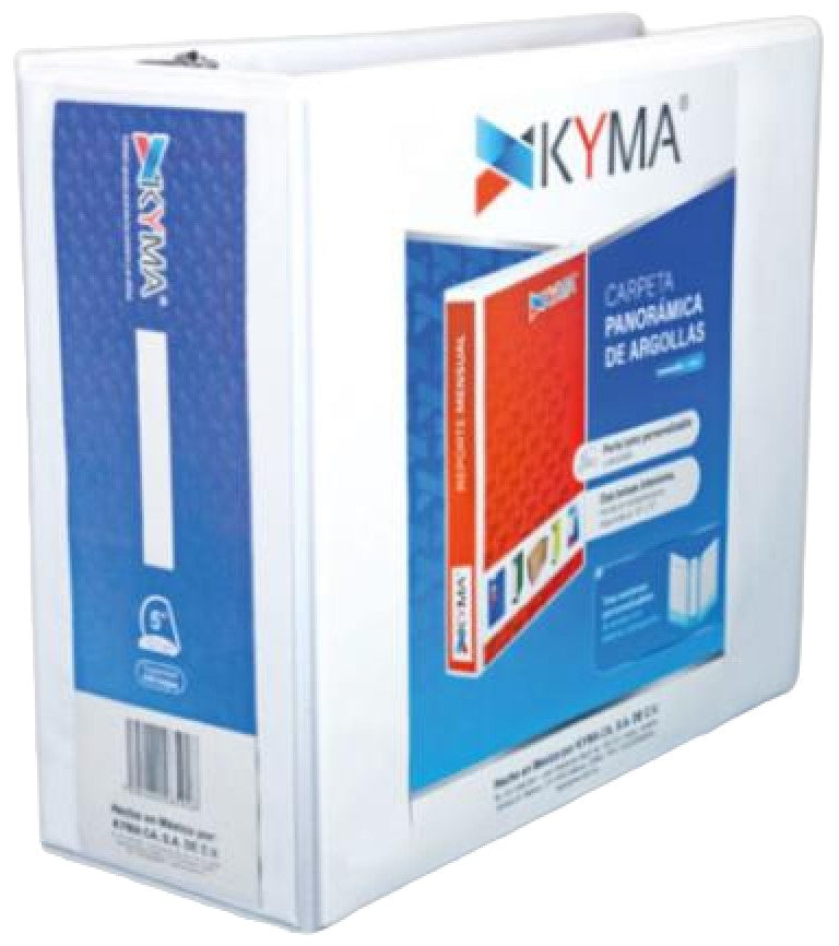 Carpeta 3 Argollas "D" Vinil Panorámica 5" Blanco Carta KYMA® CPKCBHD-500-BCA [Pieza] 7502282085926