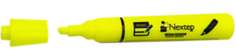 Marcador Textos Punta Cincel Amarillo Neón Nextep® NE-079A [Pieza] 7501811272714 3