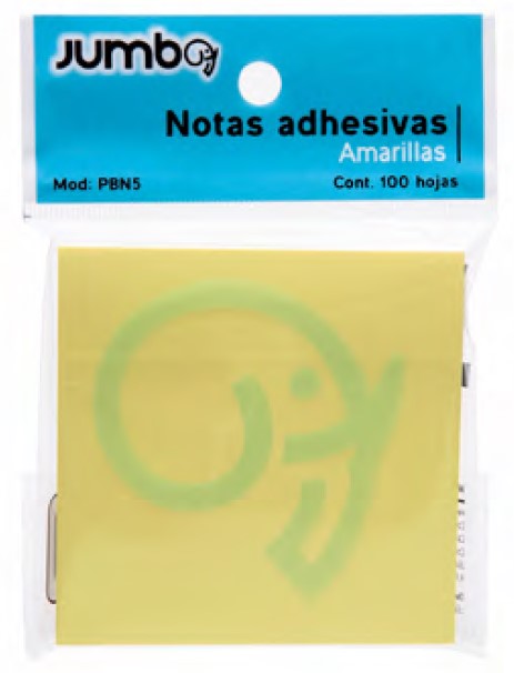 Notas Adhesivas 100hj Amarillo 3×3" Jumbo® PBN5 [Pieza] 7502285737457