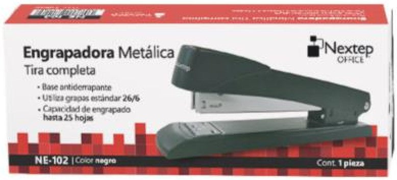 Engrapadora Tira Completa Metálica Negro Nextep® NE-102 [Pieza] 7501811271182 3