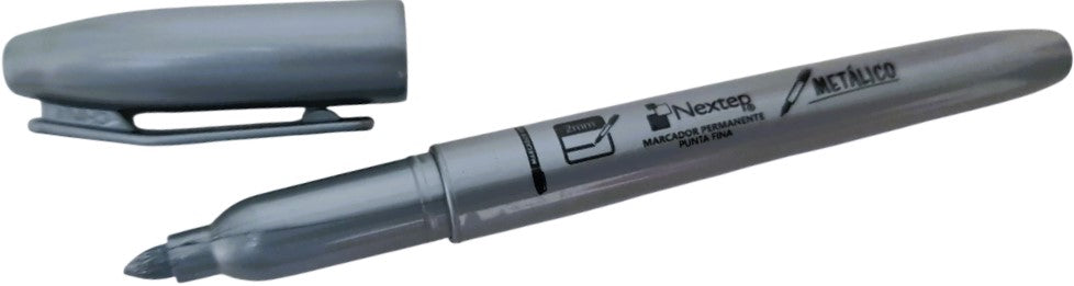 Marcador Permanente Punto Fino 2mm Plata Nextep® NE-070P Pieza 7501811276132 02