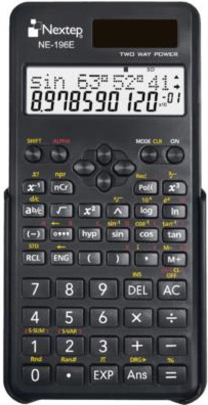 Calculadora Científica 240 Funciones Doble Linea 10+2 Dígitos Nextep® NE-196E [Pieza] 7501811275623