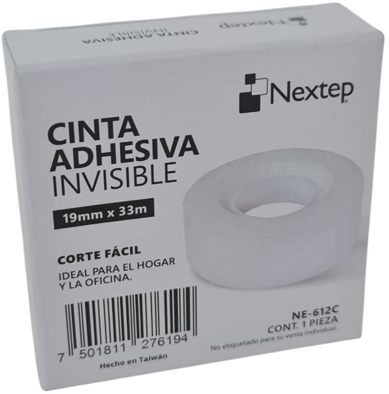 Cinta Adhesiva Invisible Invisible 19mm×33m Nextep® NE-612C [Pieza] 7501811276194 2