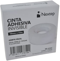 Cinta Adhesiva Invisible Invisible 19mm×33m Nextep® NE-612C [Pieza] 7501811276194 2