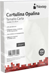 Cartulina Opalina pack c/100 225g Blanco Carta Nextep® NE-012D [Cien hojas] 7501811276224