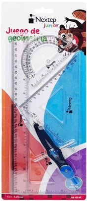 Juego de geometría c/Compás Transparente Nextep® NE-024C [Pieza] 7501811373909
