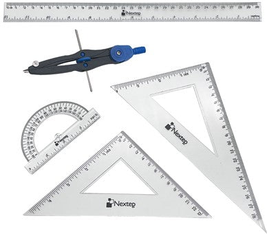Juego de geometría c/Compás Transparente Nextep® NE-024C [Pieza] Imagen secundaria del producto