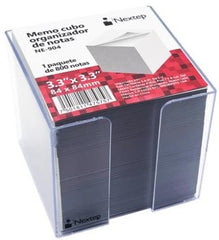 Memo Cubo Organizador plástico c/800 notas Blanco 3.3×3.3" Nextep® NE-904 [Pieza] 7501811373800