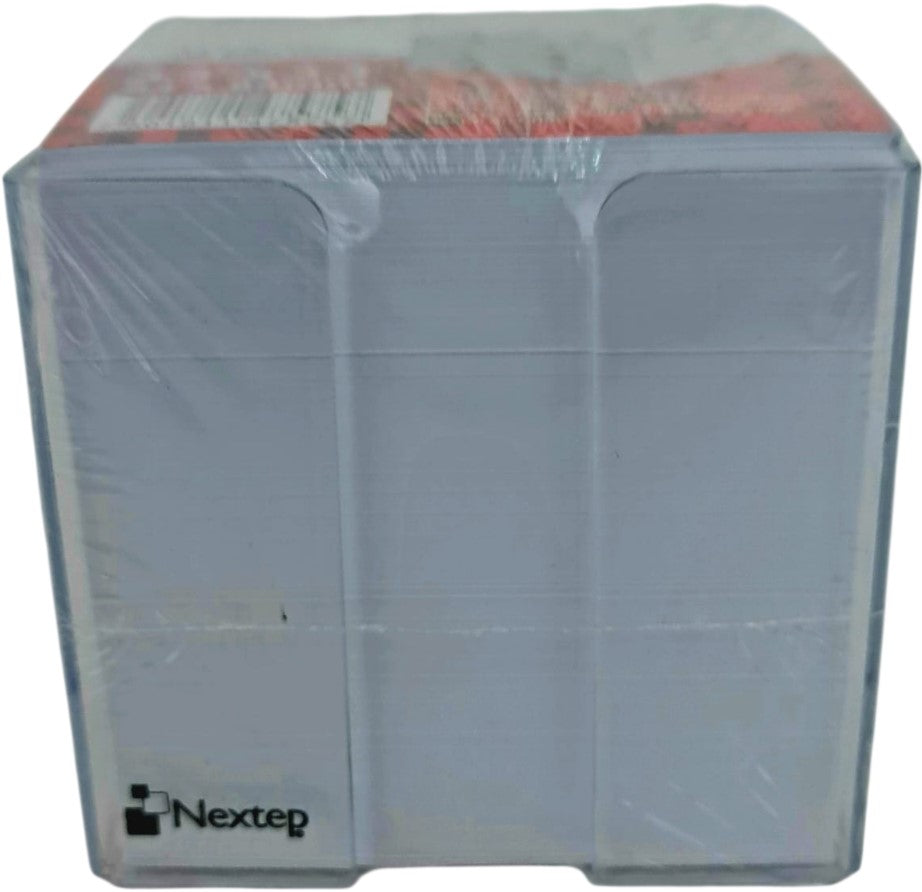 Memo Cubo Organizador plástico c/800 notas Blanco 3.3×3.3" Nextep® NE-904 [Pieza] 7501811475757 3