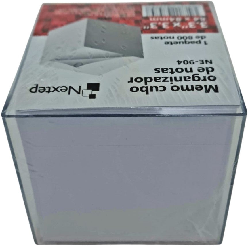 Memo Cubo Organizador plástico c/800 notas Blanco 3.3×3.3" Nextep® NE-904 [Pieza] 7501811475757 5