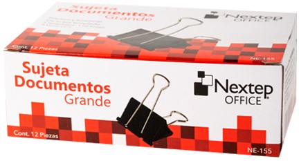 Broche Sujeta Papel c/12 Negro 51mm 2" Nextep® NE-155 Caja 7501811271274 02