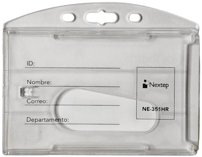 Gafete Acrílico Rigido Horizontal Transparente 9×6cm Nextep® NE-351HR [Pieza] Imagen secundaria del producto