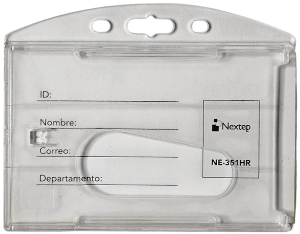 Gafete Acrílico Rigido Horizontal Transparente 9×6cm Nextep® NE-351HR [Pieza] 7501811277528 2