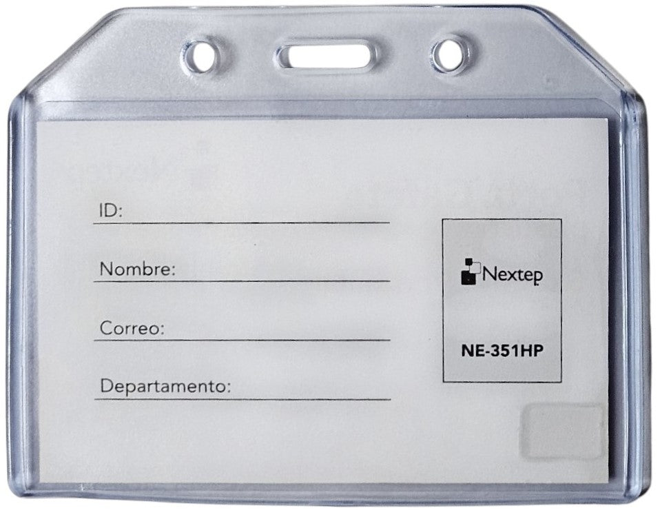 Gafete Plástico Flexible Horizontal Transparente 9×6cm Nextep® NE-351HP [Pieza] Imagen secundaria del producto