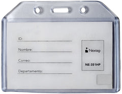 Gafete Plástico Flexible Horizontal Transparente 9×6cm Nextep® NE-351HP [Pieza] 7501811277511 2