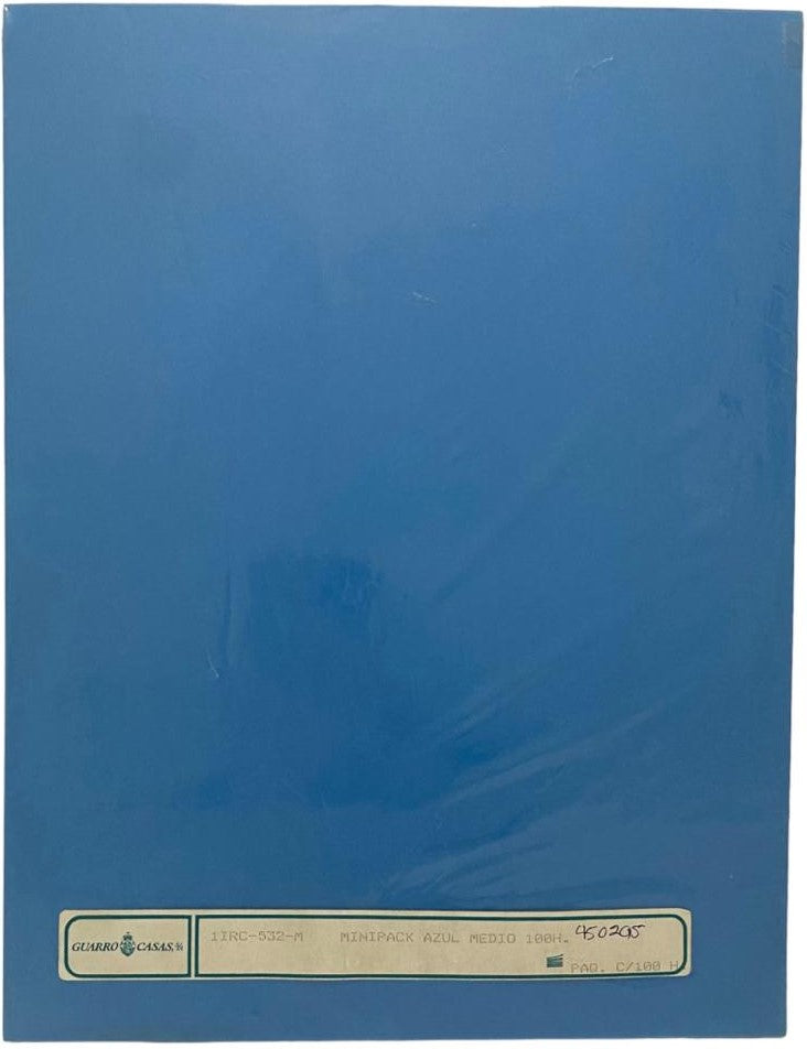 Papel Iris Paquete c/100 80g Azul Medio Carta Guarrô Casas® 1IRC-532 [Cien hojas]