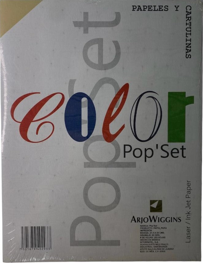 Papel Pop'Set Paquete c/100 80g Beige Sahara Carta Arjowiggins® IRM-04095510 Cien hojas 01