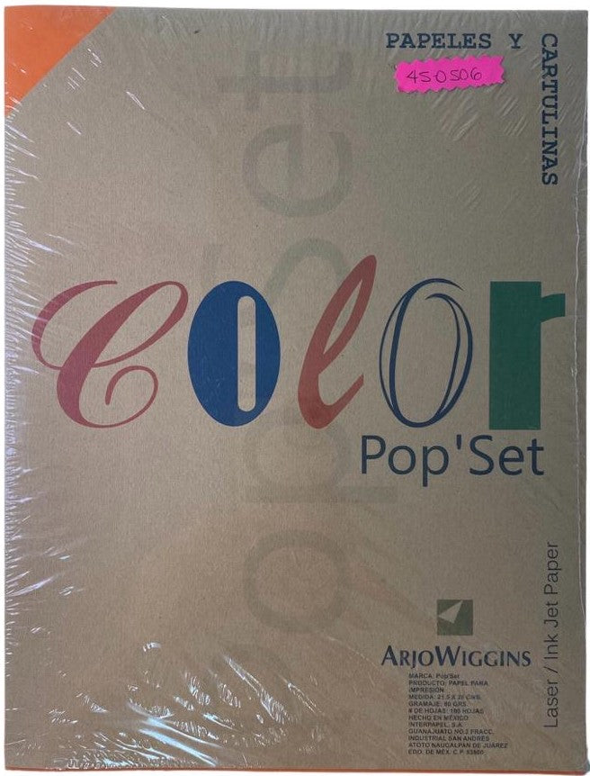 Papel Pop'Set Paquete c/100 80g Naranja Carta Arjowiggins® IRM-0402939 Cien hojas 01