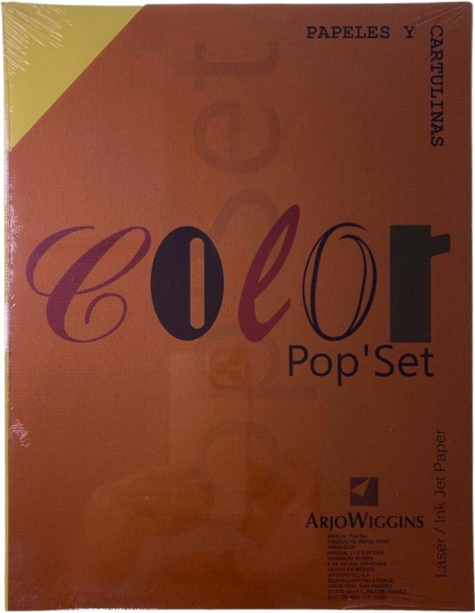 Papel Pop'Set Paquete c/100 80g Amarillo Neón Carta Arjowiggins® IRM-0400352 Cien hojas 01