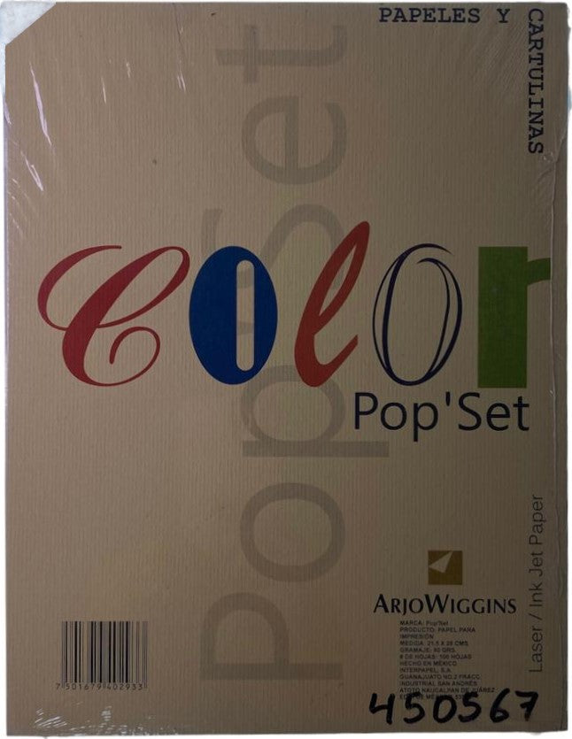 Papel Pop'Set Paquete c/100 80g Gris Perla Carta Arjowiggins® IRM-0402929 Cien hojas 01