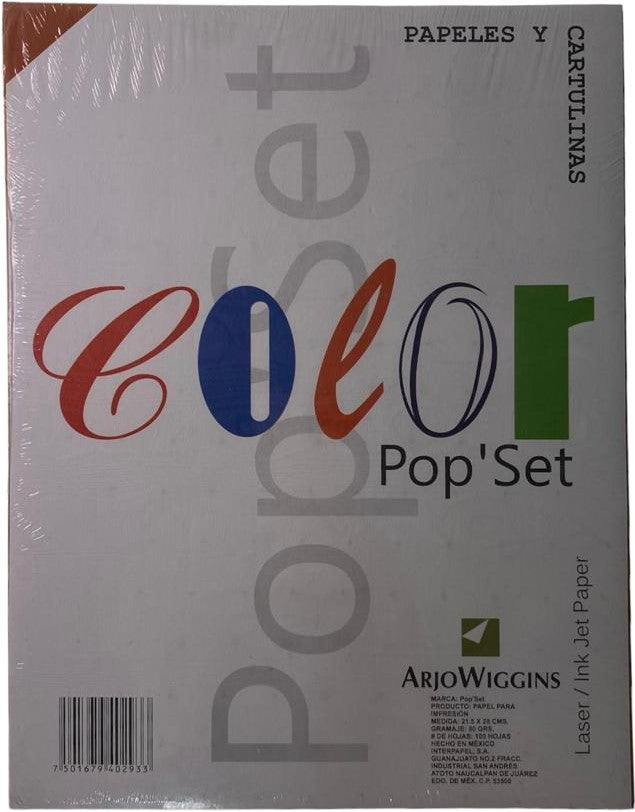 Papel Pop'Set Paquete c/100 80g Pardo Carta Arjowiggins® IRM-0409803 Cien hojas 01
