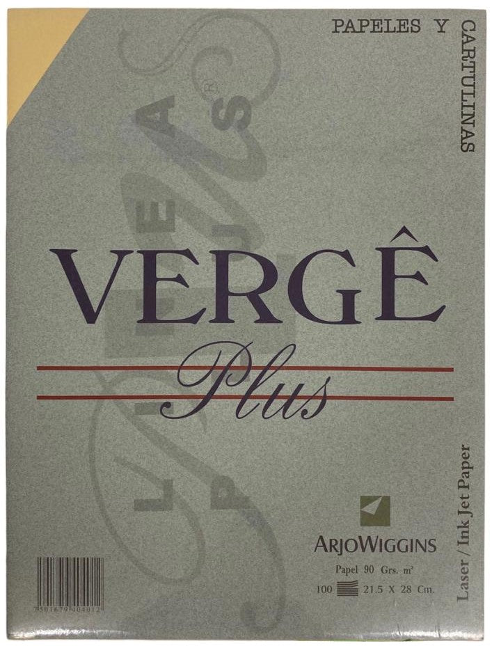 Papel Verjurado Vergê Plus 90g Ocre Carta c100 Arjowiggins® 1I-555-M Cien hojas 7501679404012 01