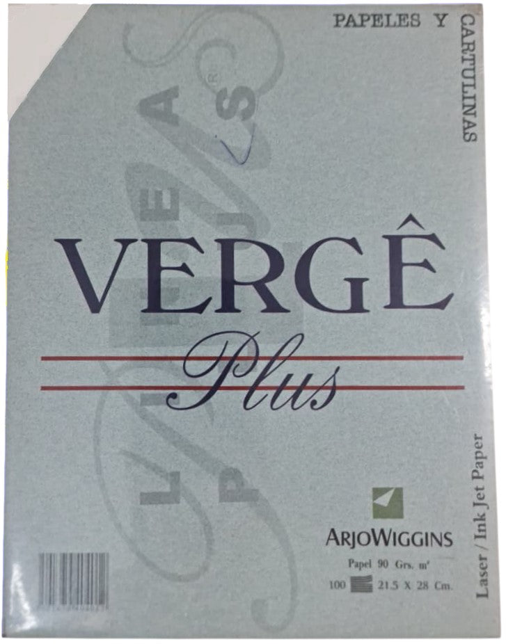 Papel Verjurado Vergê Plus 90g Blanco Carta c100 Arjowiggins® 1I-550-M Cien hojas 01