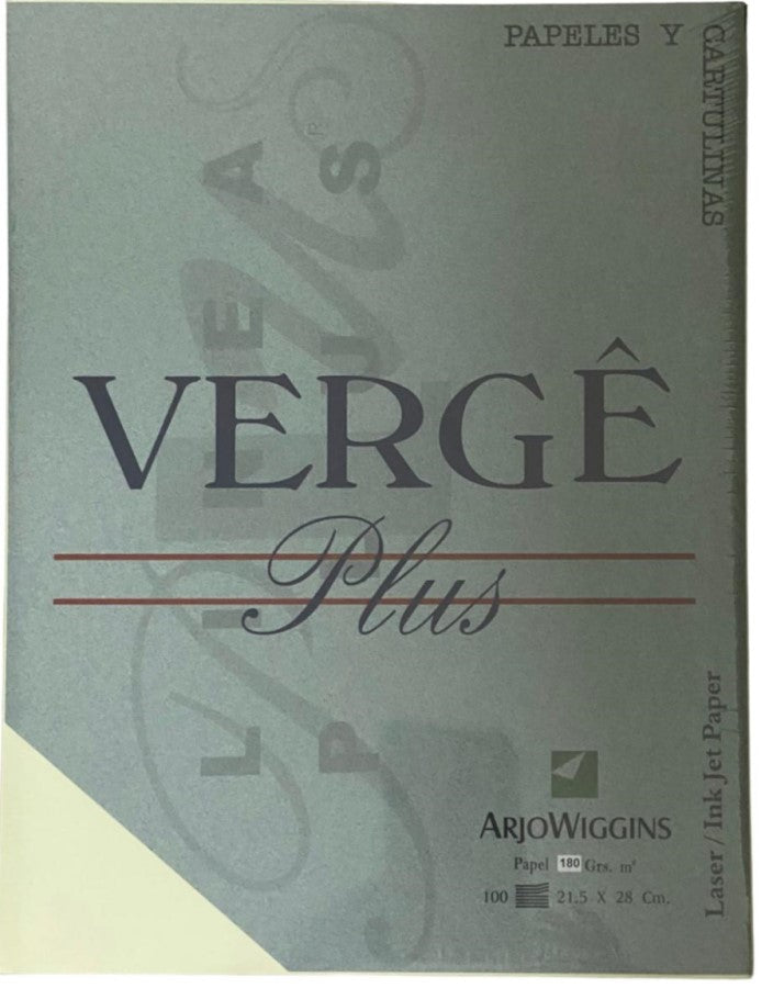 Cartulina Verjurado Verge Plus 180g Ahuesado Carta c100 Arjowiggins® Cien hojas 01