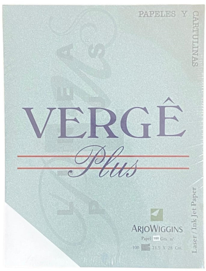 Cartulina Verjurado Verge Plus 180g Blanco Nieve Carta c100 Arjowiggins® 1IC-571-M Cien hojas 01