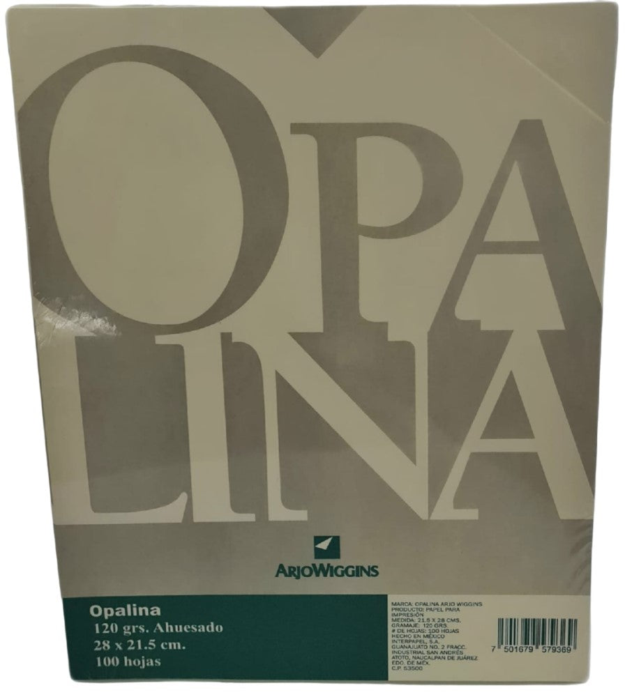 Papel Opalina paquete c/100 120g Ahuesado Carta Guarrô Casas® Cien hojas 7501679579369