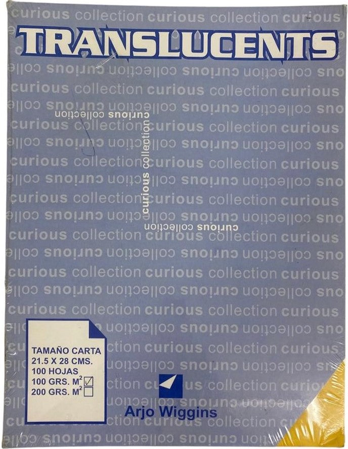 Papel Curious Translucent c/100 Yellow Carta 100g Arjowiggins® 3XP1YM Cien hojas 03