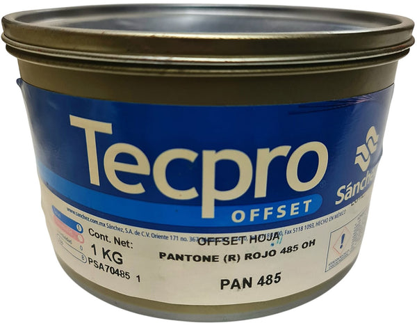 Tinta tono Pantone® Tecpro offset 1kg Rojo 485 PAN 485-1 Sanchez® PSA70485 1 Kilo 01