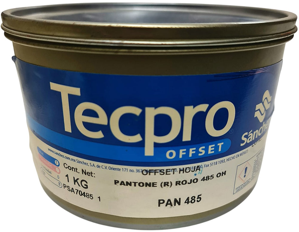 Tinta tono Pantone® Tecpro offset 1kg Rojo 485 PAN 485-1 Sanchez® PSA70485 1 Kilo 01