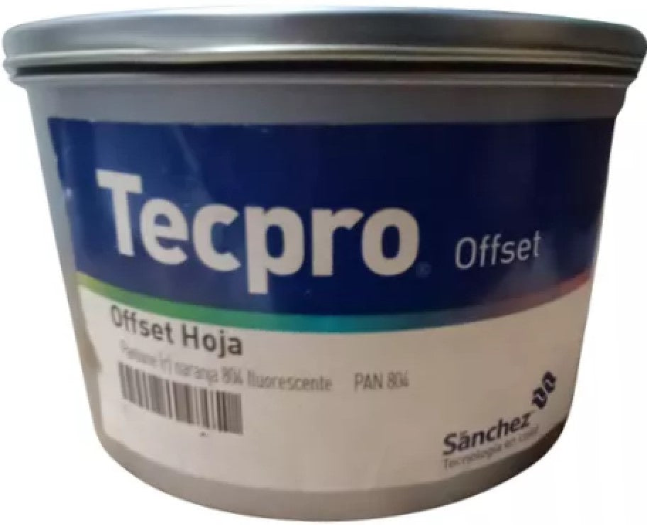 Tinta tono Pantone®fluore Fluorescente 1kg Naranja Neón PAN 804 1 Sanchez® PSC74804 1 Kilo 01