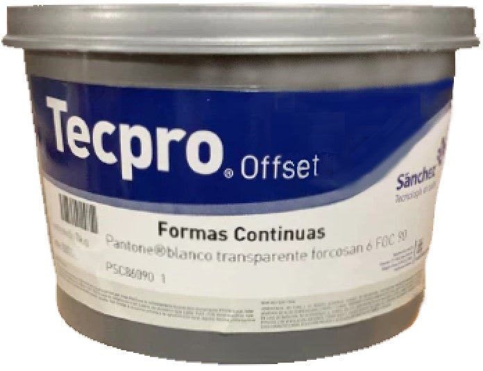Tinta tono Pantone®formas Forcosan 1kg Blanco Transpar 6 FOC 90-1 Sanchez® PSC86090 1 Kilo 01