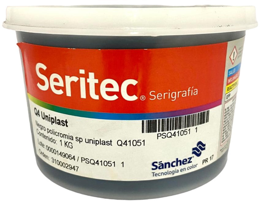 Tinta Serigrafía Uniplast 1kg Negro Policromi Q4 1051 Sanchez® PSQ41051 1 Kilo 01