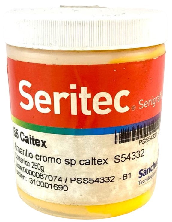 Tinta Serigrafía Caltex 250g Amarillo Cromo S5 4332 Sanchez® PSS54332 B1 Contenedor plástico 01