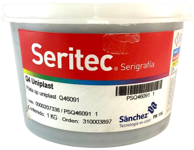 Tinta Serigrafía Uniplast 1kg Plata Q4 6091 Sanchez® PSQ46091 1 Kilo 01