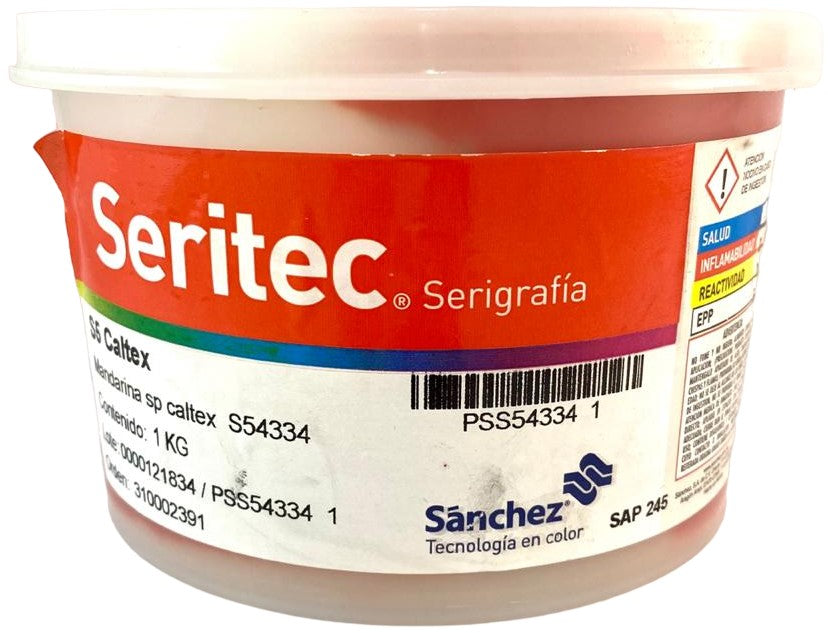 Tinta Serigrafía Caltex 1kg Mandarina S5 4334 Sanchez® PSS54334 1 Kilo 01