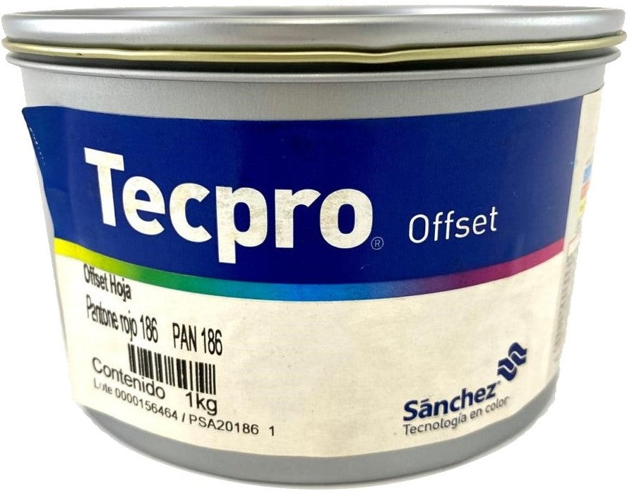 Tinta tono Pantone® Tecpro offset 1kg Rojo Offset PAN 186-1 Sanchez® PSA20186 1 Kilo 01